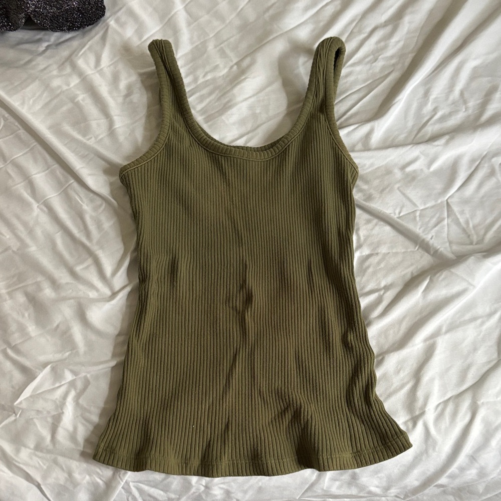 Arca Khaki Ribbed Tank Top